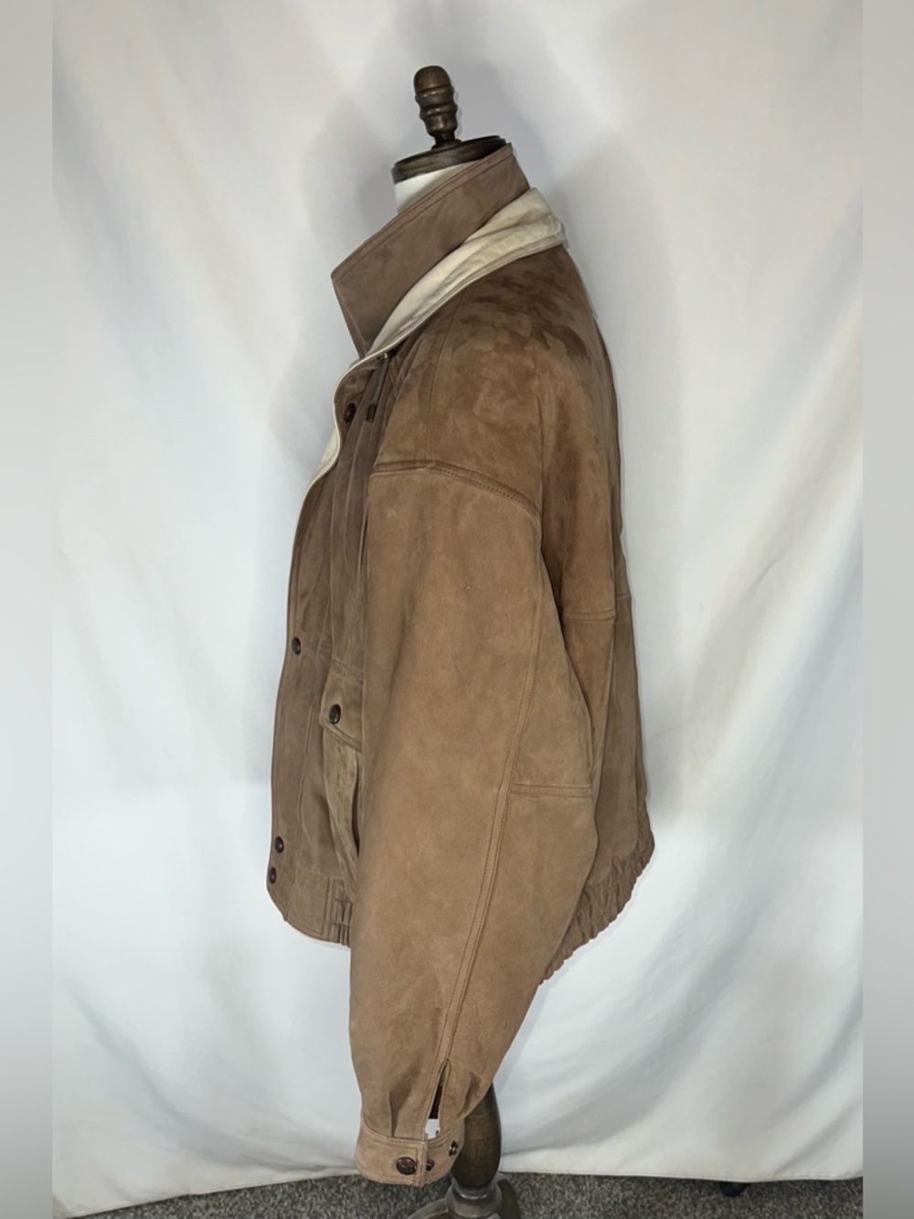 Vintage Excelled Suede Leather Bomber Jacket 3XL Brown Two-Tone Oversized 90s - Picture 3 of 11